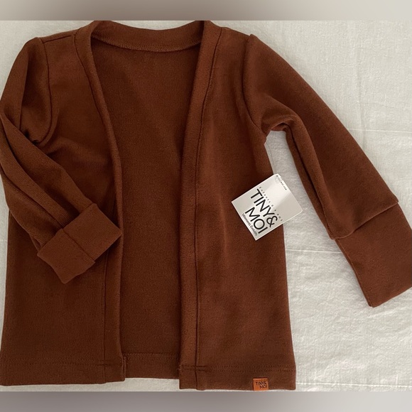 Tiny & moi Brown Evolutif Open Cardigan size 6-36 M - Picture 2 of 4